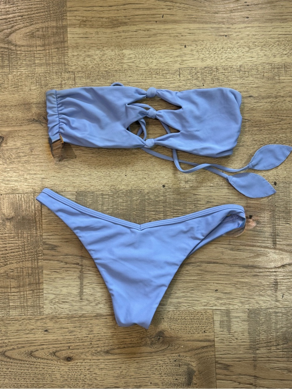 Benoa Swim Lavender Blue Tie-Front Bikini